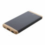 Ralubo Powerbank Five 5000 mAh Gerecycled Aluminium en bamboe 68 x 137 x 10 mm bedrukken met logo